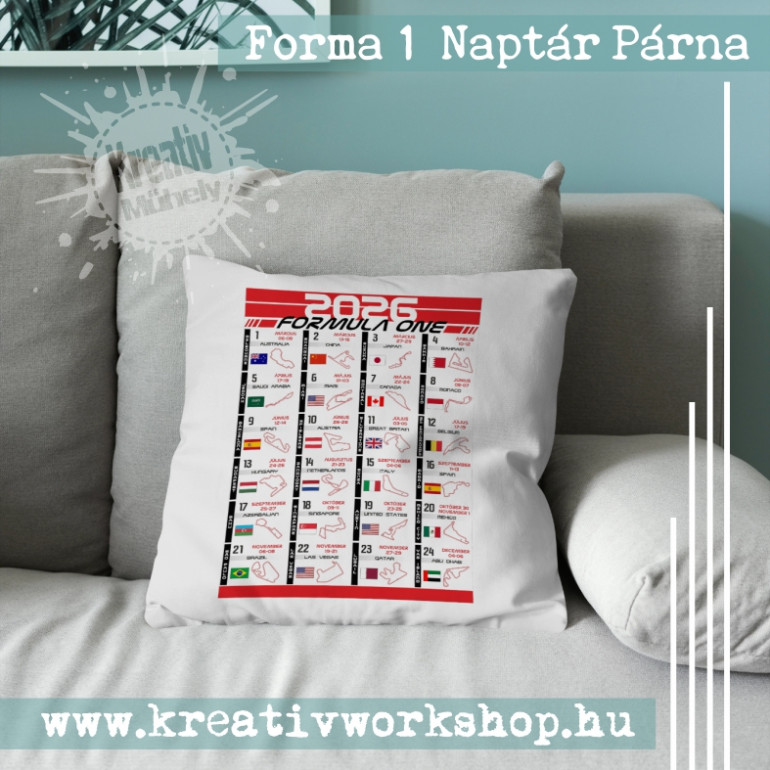 Forma 1 Naptár párna
